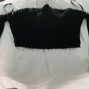 Black bandeau off the shoulder top!